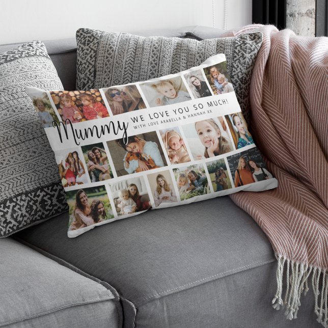 Coussin Rectangle Collage photo personnalisé Mummy 18 (Créateur téléchargé)