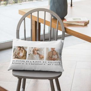 Coussin Rectangle Collage tendance photo et meilleure famille jamais
