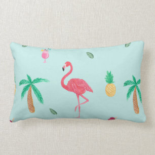 Coussin Rectangle Collection bleue de chambre à coucher de Flamant