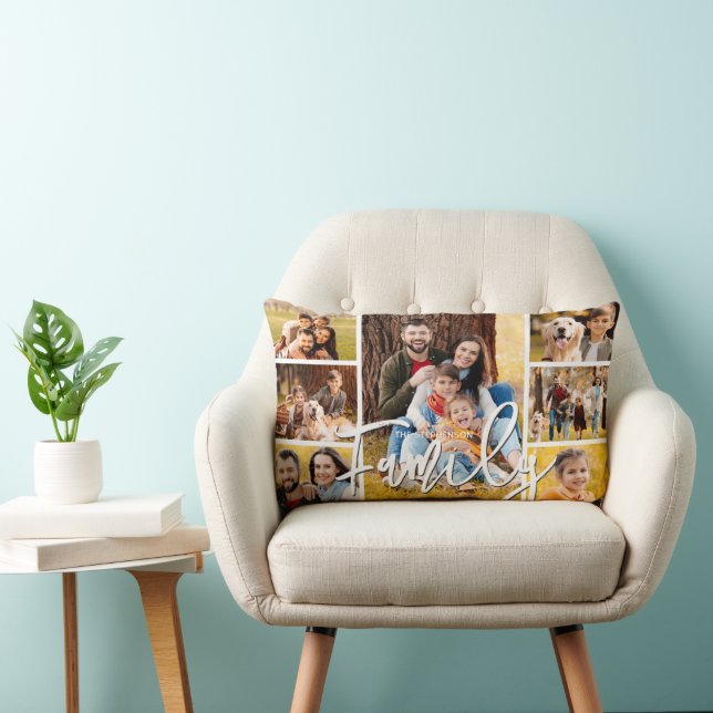 Coussin Rectangle Collection de photos de la famille moderne 7 Scrip (Chaise)