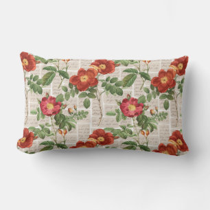 Coussin Rectangle Collection d'illustrations du patrimoine Rose vict