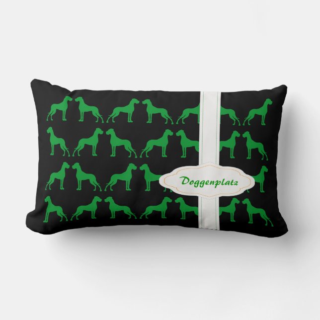 Coussin Rectangle Collection Great Dane vert Orange (Recto)