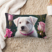 Coussin Rectangle Collection Petit Chien Et Rose (Couverture)