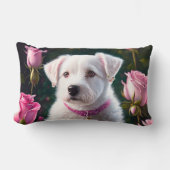 Coussin Rectangle Collection Petit Chien Et Rose (Recto)