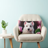 Coussin Rectangle Collection rose Et Chien Blanc (Chaise)