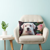Coussin Rectangle Collection rose Et Petits Chiens (Chaise)
