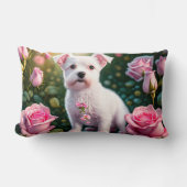 Coussin Rectangle Collection roses Et Petits Chiens (Recto)