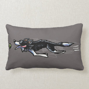 Coussin Rectangle Collie frontalier en action