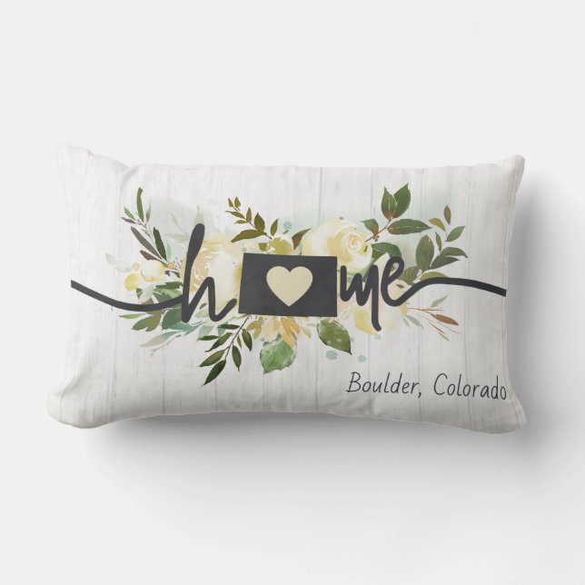 Coussin Rectangle Colorado Etat Personnalisé Votre Maison Ville Rust (Recto)