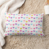 Coussin Rectangle "Colorful Hearts Delight" - Pop Art Imprimer (Couverture)