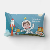 Coussin Rectangle Combinaison d'astronaute spatiale personnalisée po (Recto)