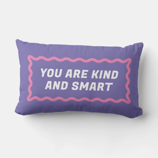 Coussin Rectangle Compliments de cadre de forme ondulé rose et viole (Verso)