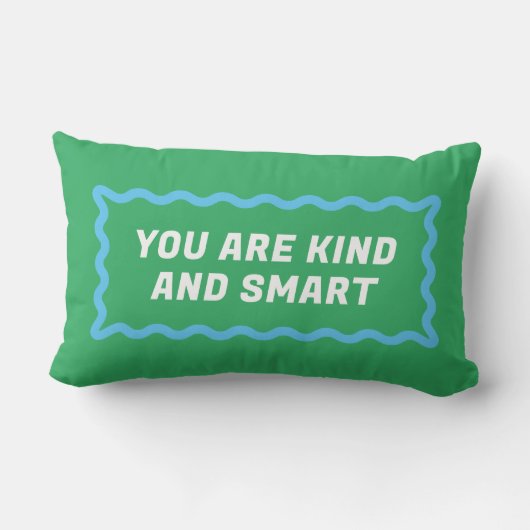 Coussin Rectangle Compliments de cadre de vague bleu et vert (Verso)