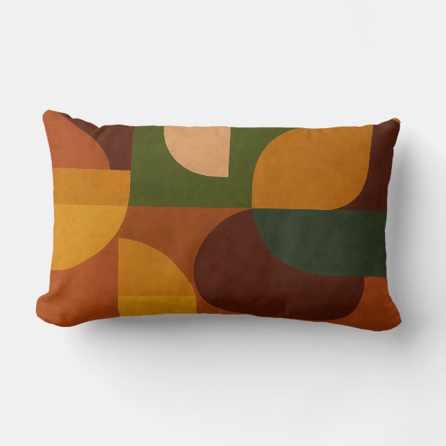 Coussin Rectangle Composition Abstraite Moderne du Milieu du Siècle (Recto)