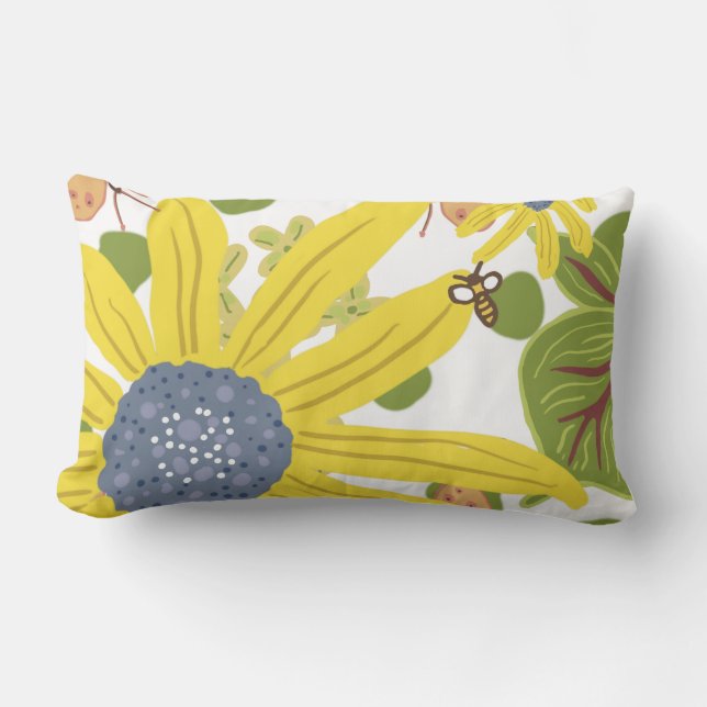 Coussin Rectangle Composition mixte de tournesols (Recto)