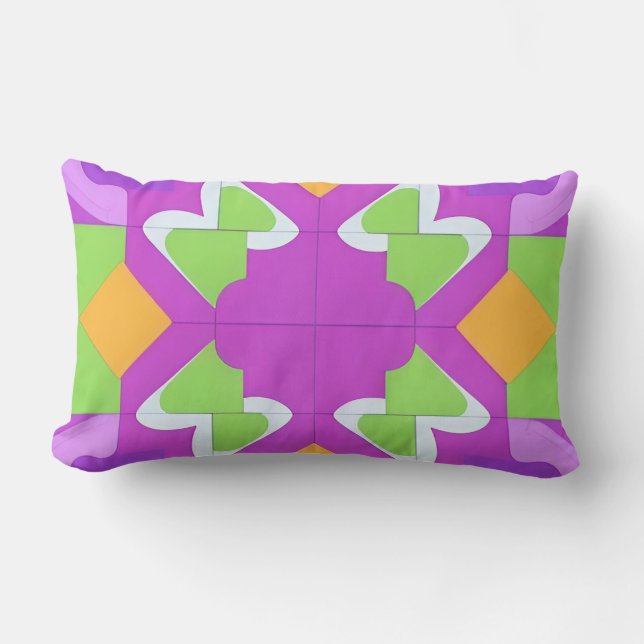 Coussin Rectangle Conception abstraite géométrique colorée (Recto)