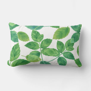 Coussin Rectangle Conception botanique à l'aquarelle de feuilles de 