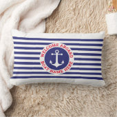 Coussin Rectangle Conception d'ancre nautique à rayures (Couverture)