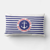 Coussin Rectangle Conception d'ancre nautique avec des rayures (Recto)