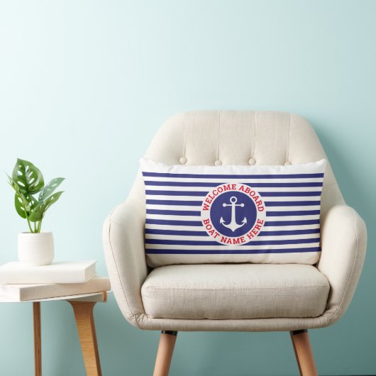 Coussin Rectangle Conception d'Ancres nautiques avec bandes (Chaise)