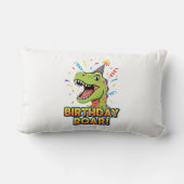 Coussin Rectangle Conception d'anniversaire de dinosaure mignon Rugi (Verso)