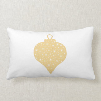 Coussin Rectangle Conception de babiole de Noël de couleur d'or