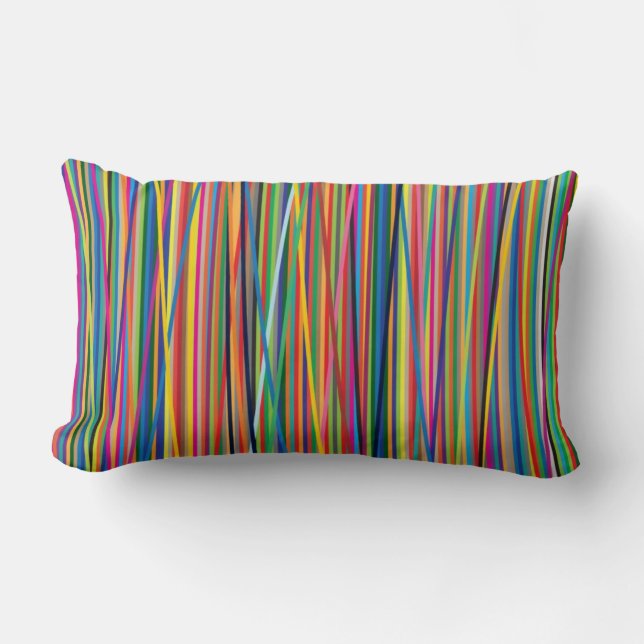 Coussin Rectangle Conception de bandes abstraites colorées (Recto)