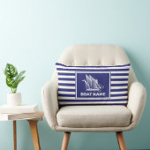 Coussin Rectangle Conception de bateau nautique Marine Blue Striped (Chaise)