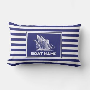 Coussin Rectangle Conception de bateau nautique Marine Blue Striped