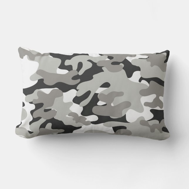Coussin Rectangle Conception de Caméra noir et gris (Recto)