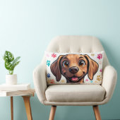 Coussin Rectangle Conception de chiots avec accent d'empreinte de pa (Chaise)