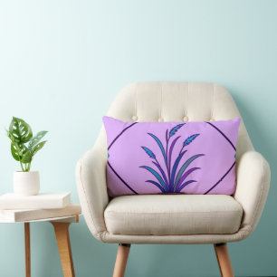 Coussin Rectangle Conception de gazon botanique violet Décoration