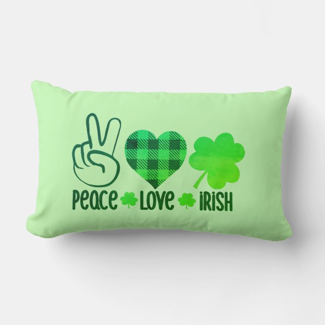 Coussin Rectangle Conception de la Saint-Patrick irlandais de l'amou (Recto)