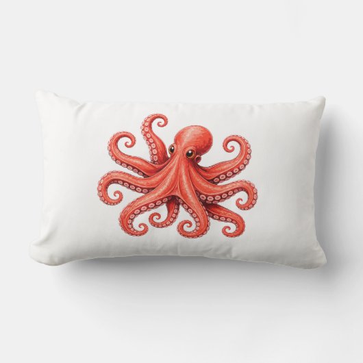 Coussin Rectangle Conception de la vie marine de l'octopus océan (Recto)