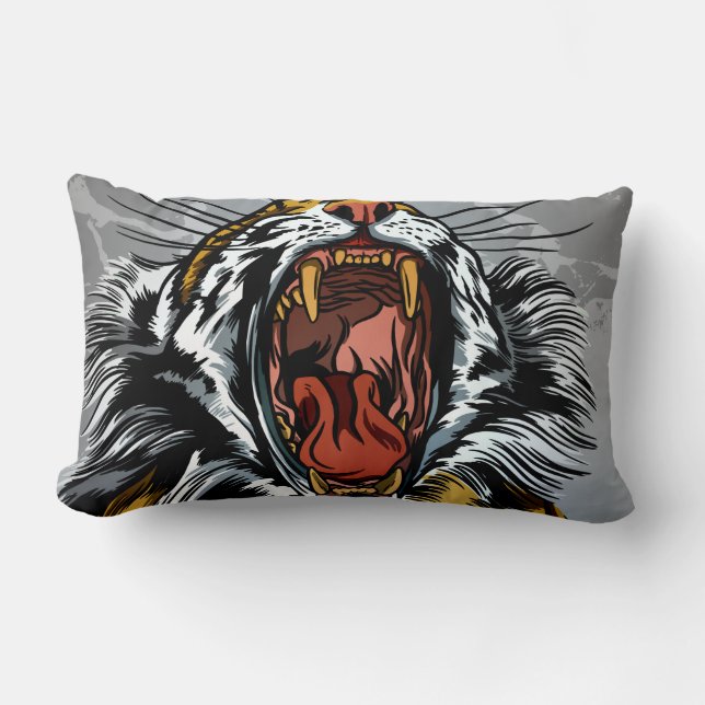 Coussin Rectangle Conception de l'année du tigre rugissant (Recto)