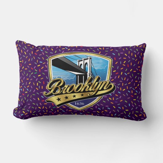 Coussin Rectangle Conception de logo Brooklyn Elegant Gold Swoosh (Recto)