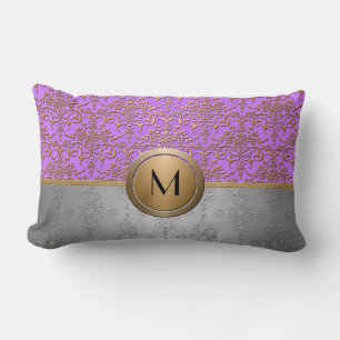 Coussin Rectangle Conception de monogramme fantaisie Pervenche Viole