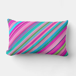 Coussin Rectangle Conception de motif à rayures arc-en-ciel vibrant