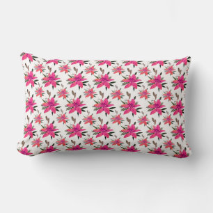 Coussin Rectangle Conception de motif floral Fleurs roses