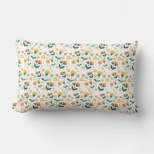 Coussin Rectangle Conception de motif floral plat-23102 (Recto)