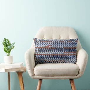 Coussin Rectangle Conception de motif zigzag abstrait moderne 1283