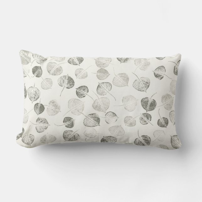 Coussin Rectangle Conception de Motifs en feuilles d'Aspen © Sandy L (Recto)