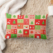 Coussin Rectangle Conception de Noël festive avec des icônes de vaca (Couverture)