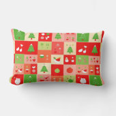Coussin Rectangle Conception de Noël festive avec des icônes de vaca (Recto)