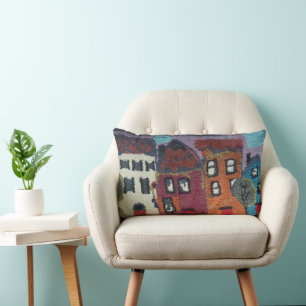 Coussin Rectangle conception de quartier de point de broderie oreill