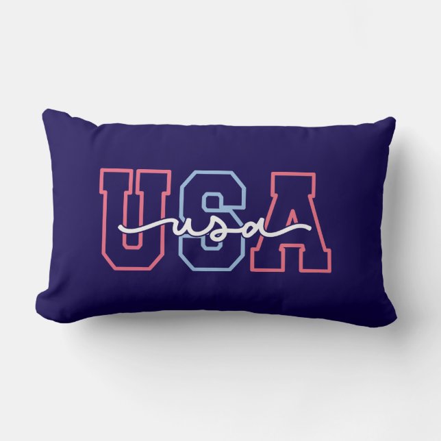 Coussin Rectangle Conception de texte États-Unis 4 juillet-62118 (Recto)