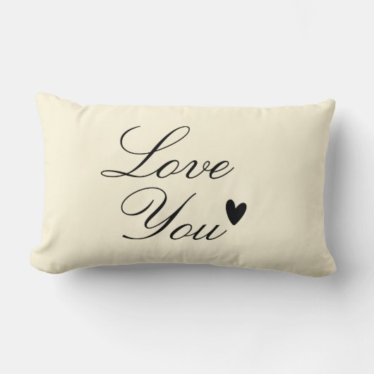 Coussin Rectangle Conception de texte personnalisée "Love You" (Recto)