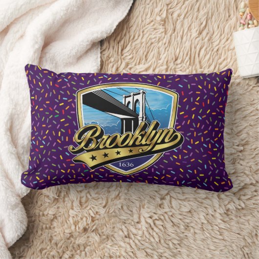 Coussin Rectangle Conception du logo Brooklyn Elegant Gold Swoosh (Couverture)