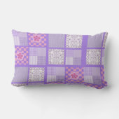 Coussin Rectangle Conception en Patchwork rose et violet (Verso)
