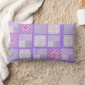 Coussin Rectangle Conception en Patchwork rose et violet (Couverture)